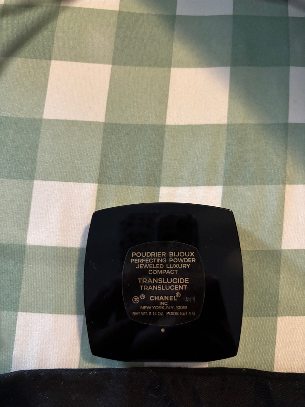 CHANEL Black Compact with Gold Medallion and Multicolor Stones with Storage Bag - Picture 4 of 16